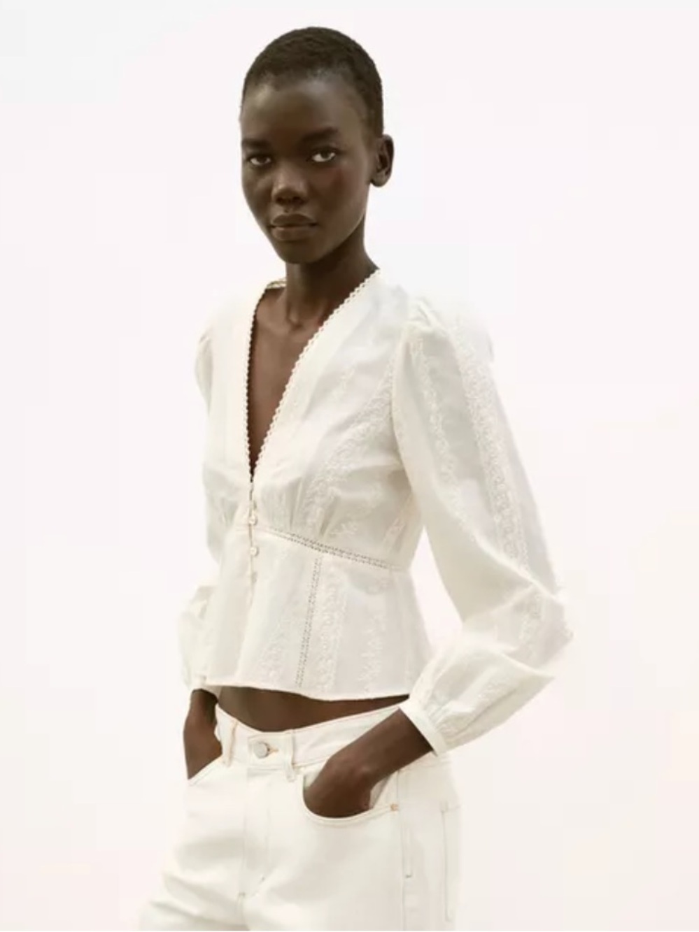 Zara NWT EMBROIDERED ROMANTIC BLOUSE 8741/253 - Picture 2 of 11